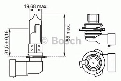 Лампа накаливания, фара дальнего света BOSCH 1 987 302 153