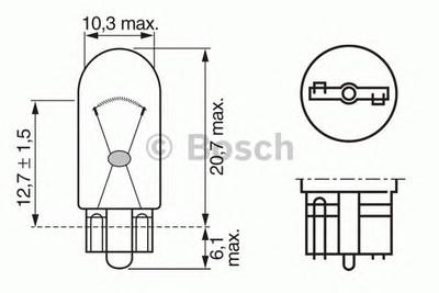 Лампа накаливания, фонарь освещения номерного знака BOSCH 1 987 302 217