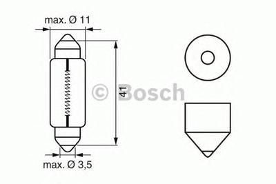 Лампа накаливания, фонарь освещения номерного знака BOSCH 1 987 302 225