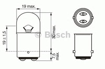 Лампа накаливания, фонарь сигнала тормож./ задний габ. огонь BOSCH 1 987 302 237