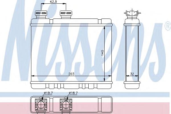 Теплообменник, отопление салона NISSENS