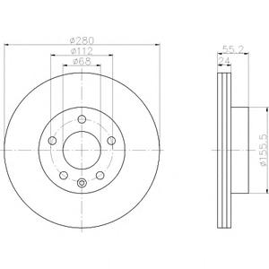 Тормозной диск HELLA PAGID 8DD355105591