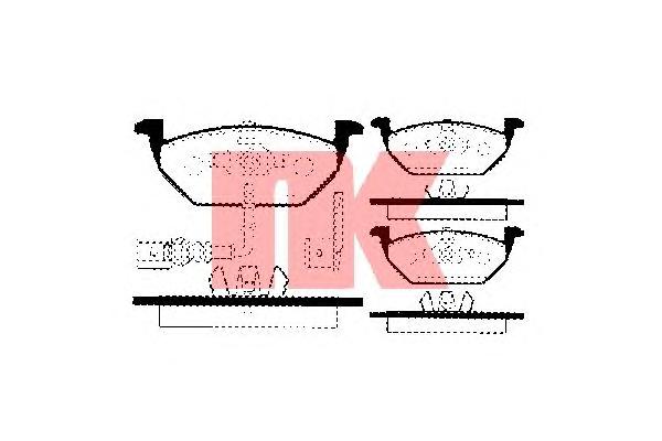 Комплект тормозных колодок, дисковый тормоз NK