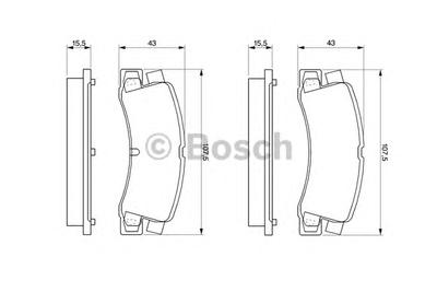 Комплект тормозных колодок, дисковый тормоз BOSCH 0986424383