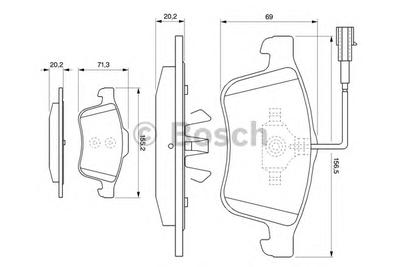 Комплект тормозных колодок, дисковый тормоз BOSCH 0986494071