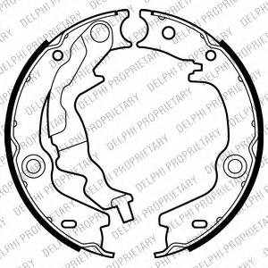 Комплект тормозных колодок, стояночная тормозная система DELPHI