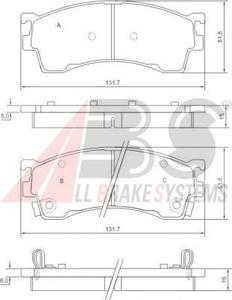 Комплект тормозных колодок, дисковый тормоз A.B.S. 37187