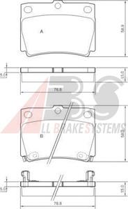 Комплект тормозных колодок, дисковый тормоз A.B.S. 37284