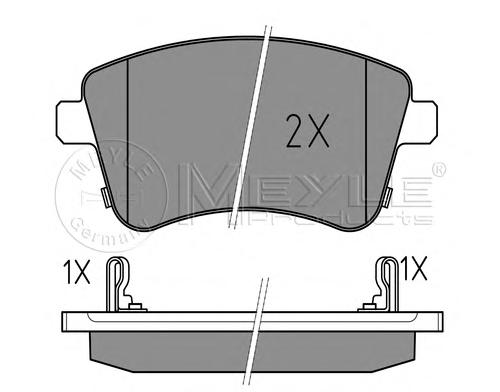 Комплект тормозных колодок, дисковый тормоз MEYLE