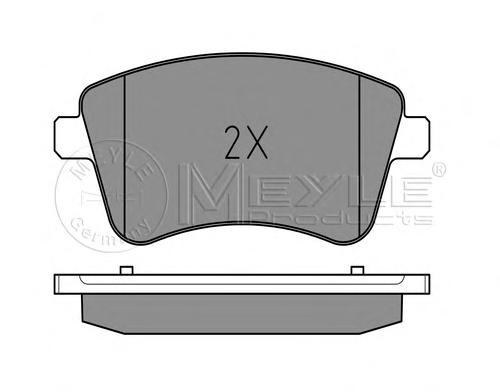 Комплект тормозных колодок, дисковый тормоз MEYLE