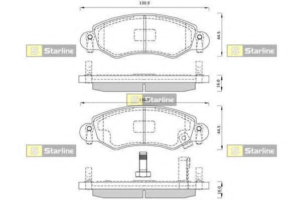 Комплект тормозных колодок, дисковый тормоз STARLINE