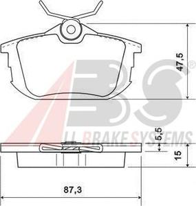 Комплект тормозных колодок, дисковый тормоз A.B.S. 36950