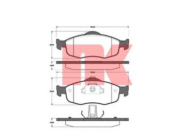 Комплект тормозных колодок, дисковый тормоз NK 222534