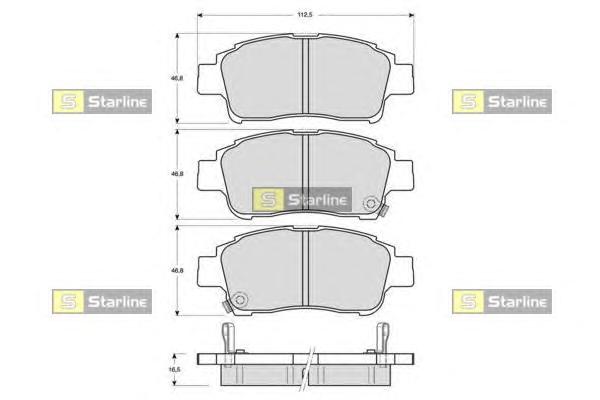 Комплект тормозных колодок, дисковый тормоз STARLINE