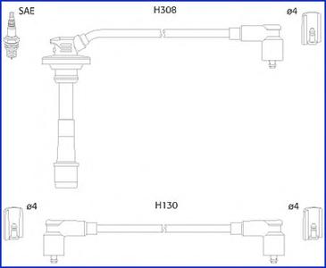 Комплект проводов зажигания HUCO 134562