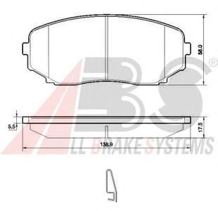 Комплект тормозных колодок, дисковый тормоз A.B.S. 37643