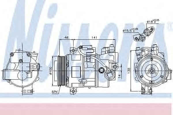 Компрессор, кондиционер NISSENS