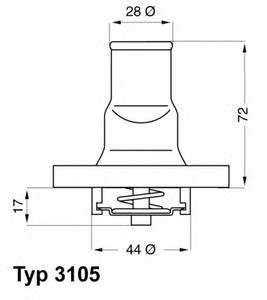 Термостат, охлаждающая жидкость WAHLER 3105.87D