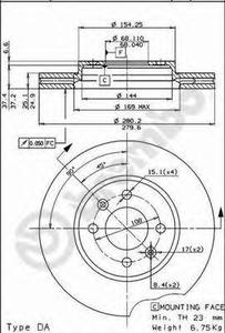 Тормозной диск BREMBO 09.5221.10