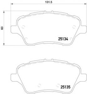 Комплект тормозных колодок, дисковый тормоз BREMBO P24 151