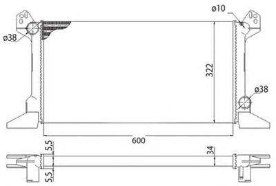 Радиатор, охлаждение двигателя MAGNETI MARELLI 350213513003
