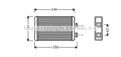 Теплообменник, отопление салона AVA QUALITY COOLING BWA6210