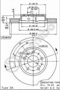 Тормозной диск BREMBO 09.5568.21