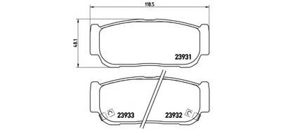 Комплект тормозных колодок, дисковый тормоз BREMBO P30 057