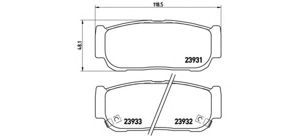 Комплект тормозных колодок, дисковый тормоз BREMBO