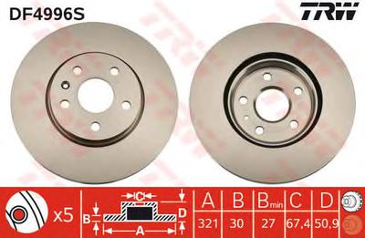 Тормозной диск TRW DF4996S