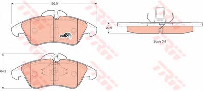Комплект тормозных колодок, дисковый тормоз TRW GDB1220