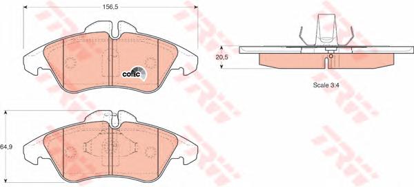 Комплект тормозных колодок, дисковый тормоз TRW