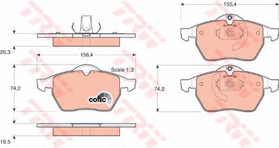 Комплект тормозных колодок, дисковый тормоз TRW GDB1271