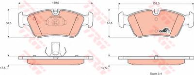 Комплект тормозных колодок, дисковый тормоз TRW GDB1348