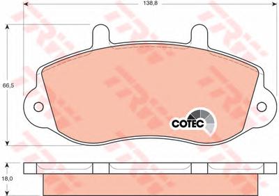 Комплект тормозных колодок, дисковый тормоз TRW GDB1380