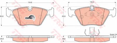 Комплект тормозных колодок, дисковый тормоз TRW GDB1404