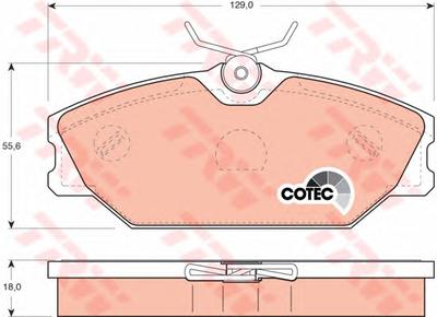 Комплект тормозных колодок, дисковый тормоз TRW GDB1405
