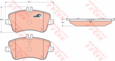 Комплект тормозных колодок, дисковый тормоз TRW GDB1413