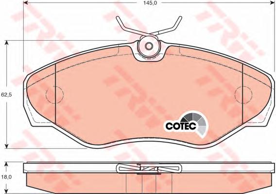 Комплект тормозных колодок, дисковый тормоз TRW