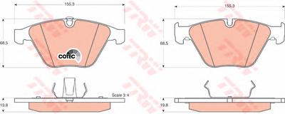 Комплект тормозных колодок, дисковый тормоз TRW GDB1498