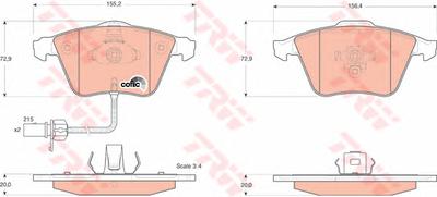 Комплект тормозных колодок, дисковый тормоз TRW GDB1617