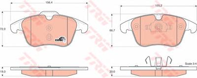 Комплект тормозных колодок, дисковый тормоз TRW GDB1683