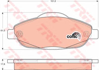 Комплект тормозных колодок, дисковый тормоз TRW GDB1761