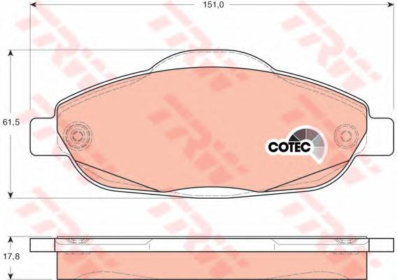 Комплект тормозных колодок, дисковый тормоз TRW