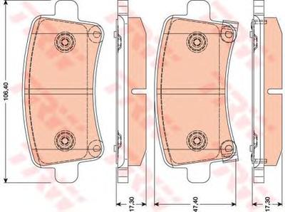 Комплект тормозных колодок, дисковый тормоз TRW GDB1784