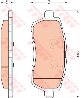 Комплект тормозных колодок, дисковый тормоз TRW