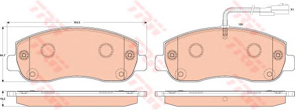 Комплект тормозных колодок, дисковый тормоз TRW