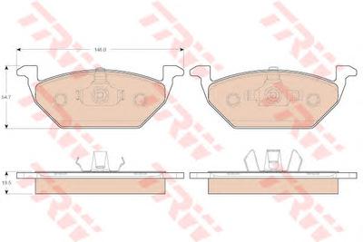 Комплект тормозных колодок, дисковый тормоз TRW GDB1984