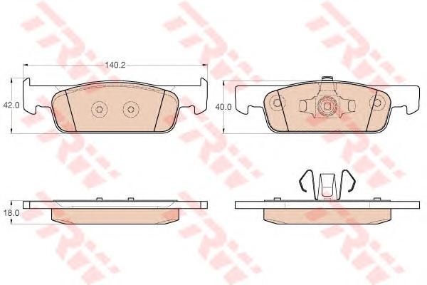 Комплект тормозных колодок, дисковый тормоз TRW