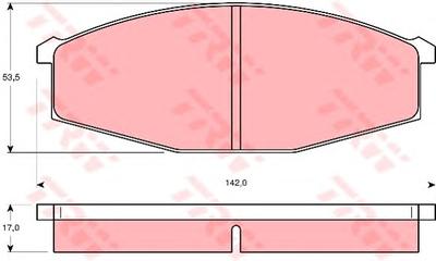 Комплект тормозных колодок, дисковый тормоз TRW GDB251